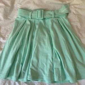 mint green skirt